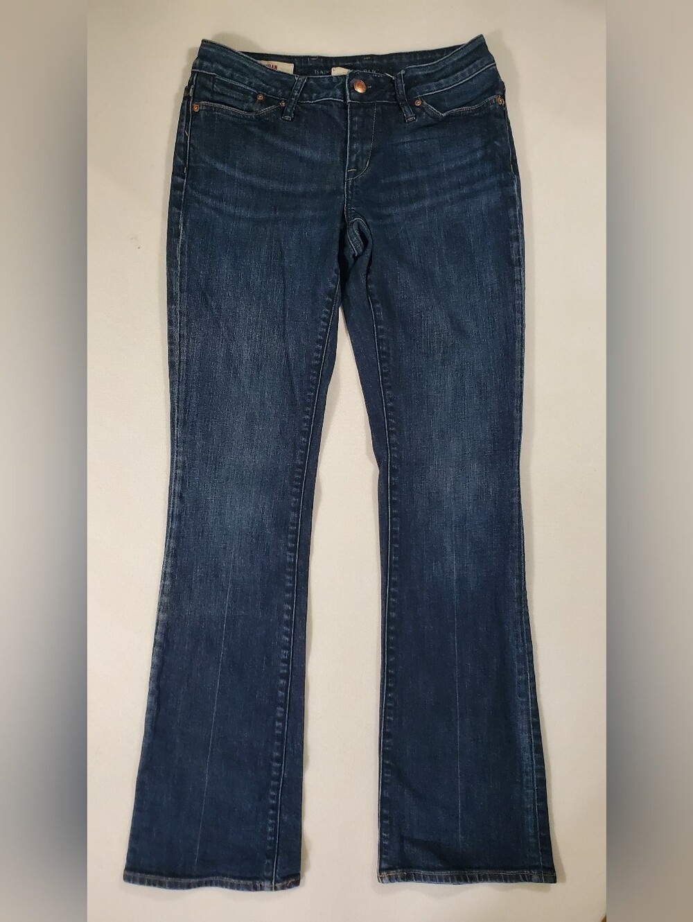 Banana Republic Urban Boot Cut Jeans Womens Size 0 Dark Wash Blue Stretch Denim